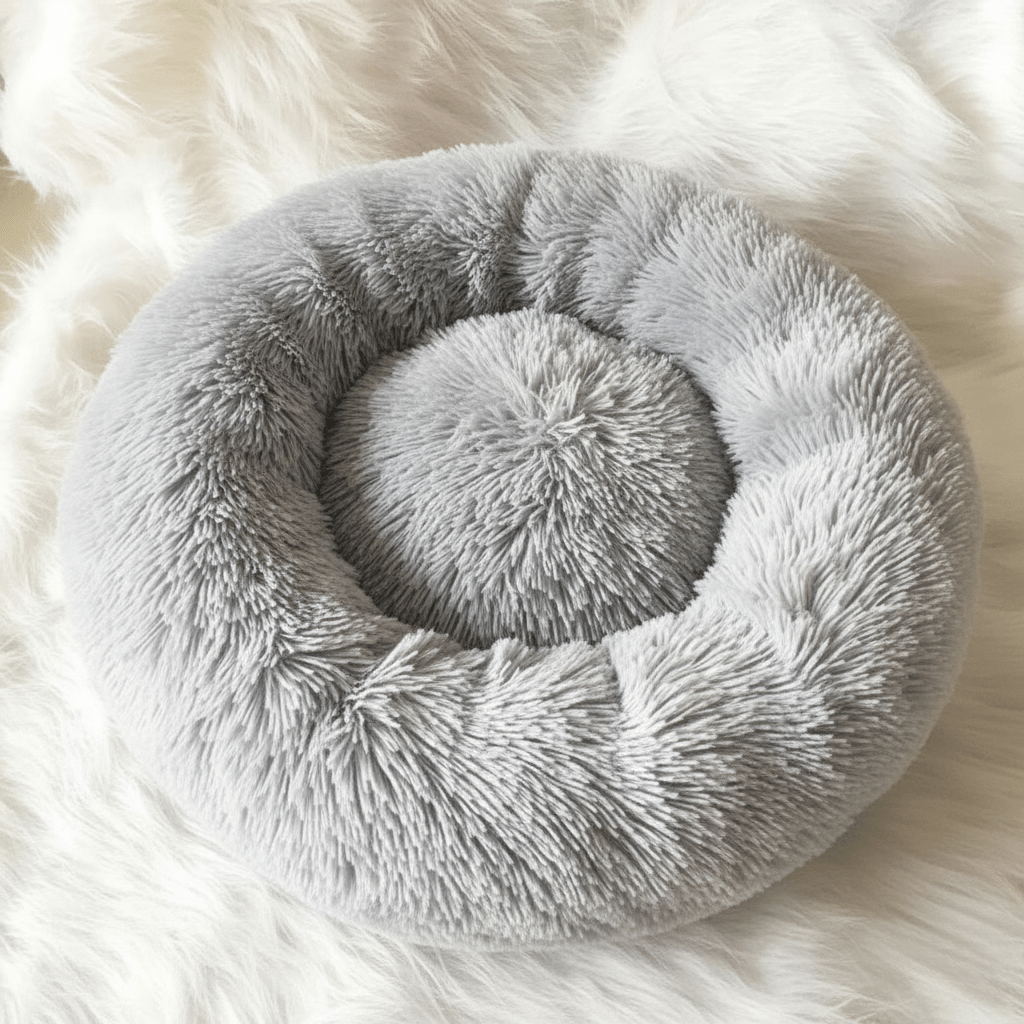 PETNEST – Anti-Stress Dog Bed with Cozy Faux Fur & Easy-Clean Material