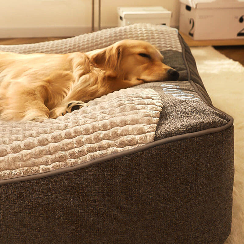 STRETCHNEST – Large Scratch-Resistant Dog Bed with Orthopedic Spine Support