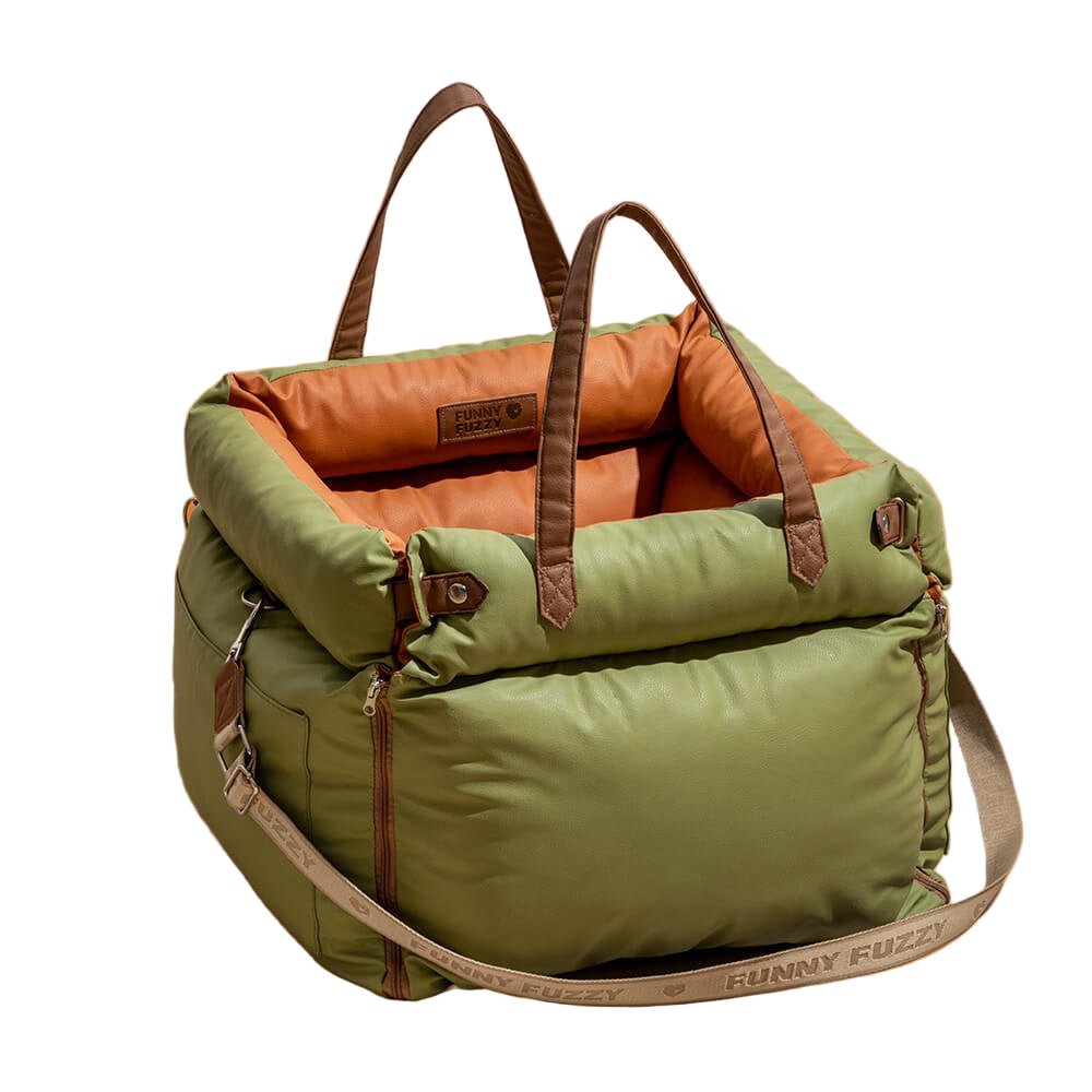 PAWLUXURY – Premium dog car seat with safety belt & elegant design