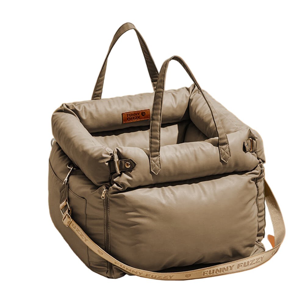 PAWLUXURY – Premium dog car seat with safety belt & elegant design