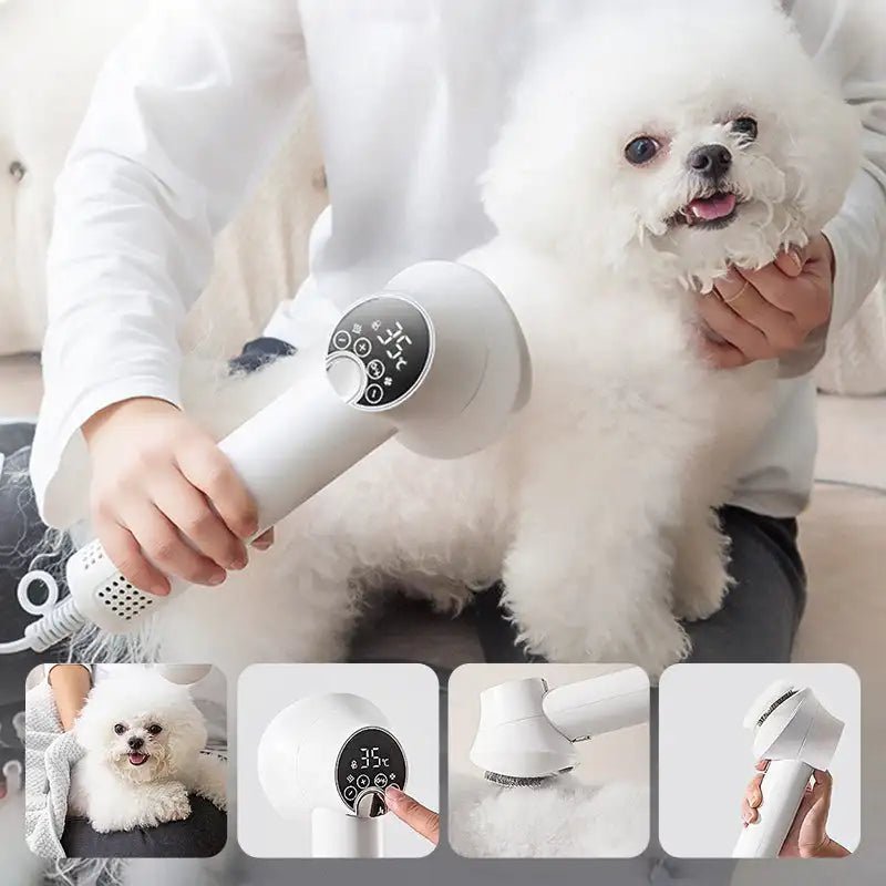 PurrfectDry – Quiet 2-in-1 pet dryer and brush for stress-free grooming
