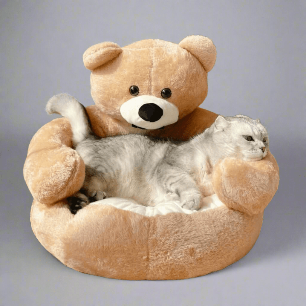 SAMIYA – Plush cat bed with raised edge for comfort and safety