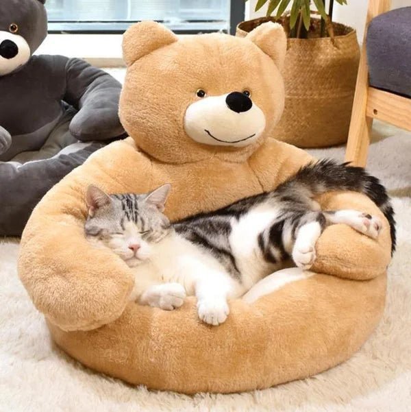 SAMIYA – Plush cat bed with raised edge for comfort and safety