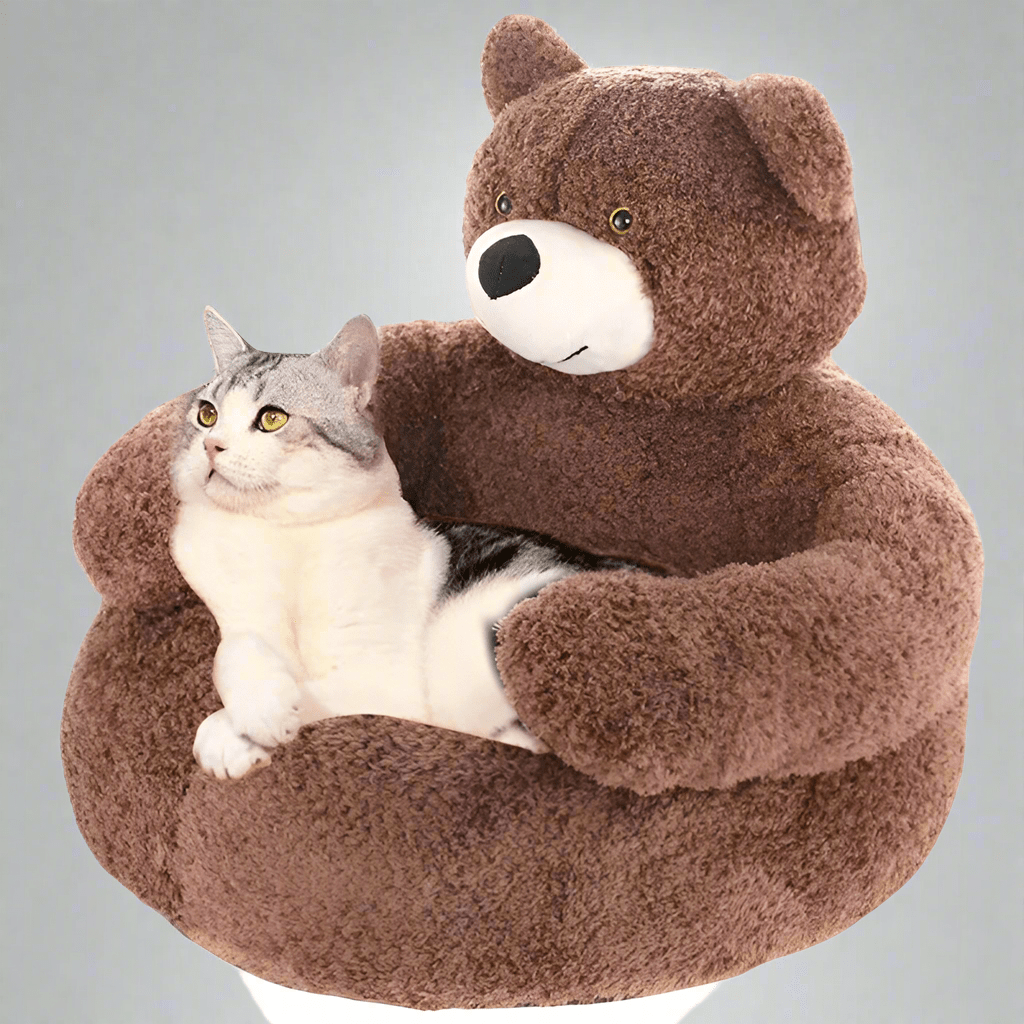 SAMIYA – Plush cat bed with raised edge for comfort and safety